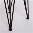 Zoe 3pc Outdoor Table Set- Slatted Top- Teak Brown- Black Hairpin Legs