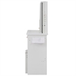 Rocky 2pc LED Vanity Desk Set w Stool- USB Charging- Sliding Mirror- White