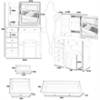 Rocky 2pc LED Vanity Desk Set w Stool- USB Charging- Sliding Mirror- White