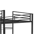 Eso Full Over Twin Bunk Bed- Desk- Storage Shelves- Black Metal