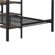 Eso Full Over Twin Bunk Bed- Desk- Storage Shelves- Black Metal