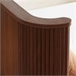 Adiba Fluted Queen Platform Bed with Curved Headboard- Walnut Wood