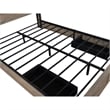 Amna Farmhouse King Bed- LED Storage and Charging Station- Gray Wood