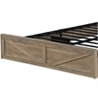 Amna Farmhouse King Bed- LED Storage and Charging Station- Gray Wood