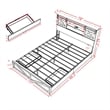 Amna Farmhouse King Bed- LED Storage and Charging Station- Gray Wood