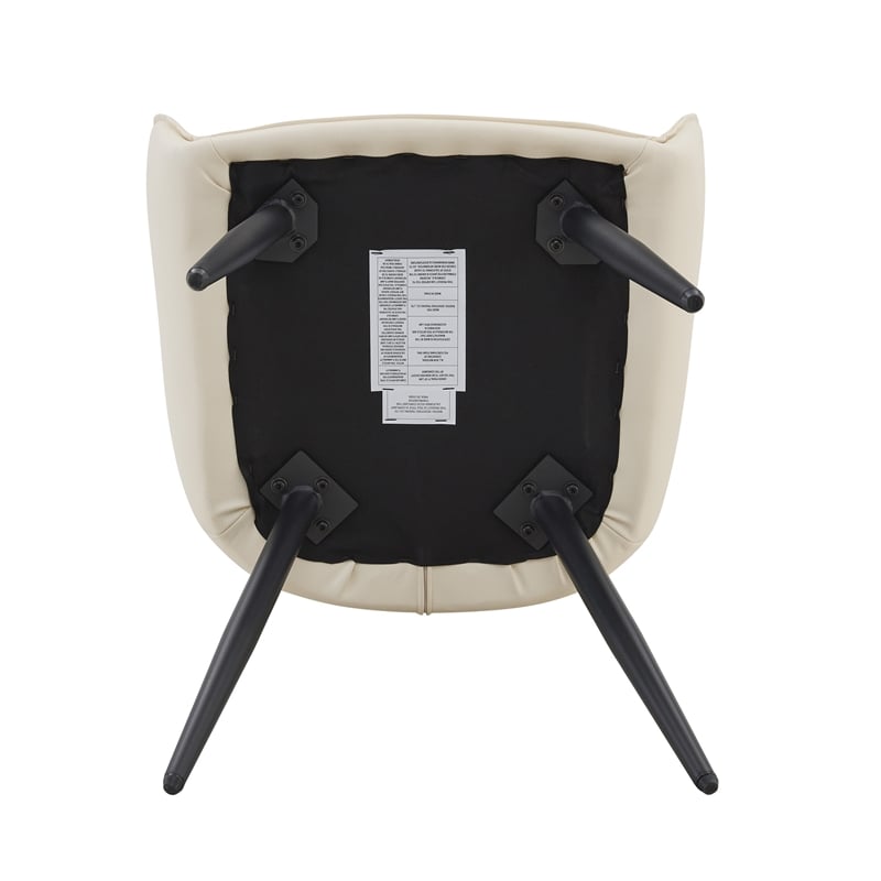 Ashley Dining Chairs with Armrests- Set of 2-White Faux Leather