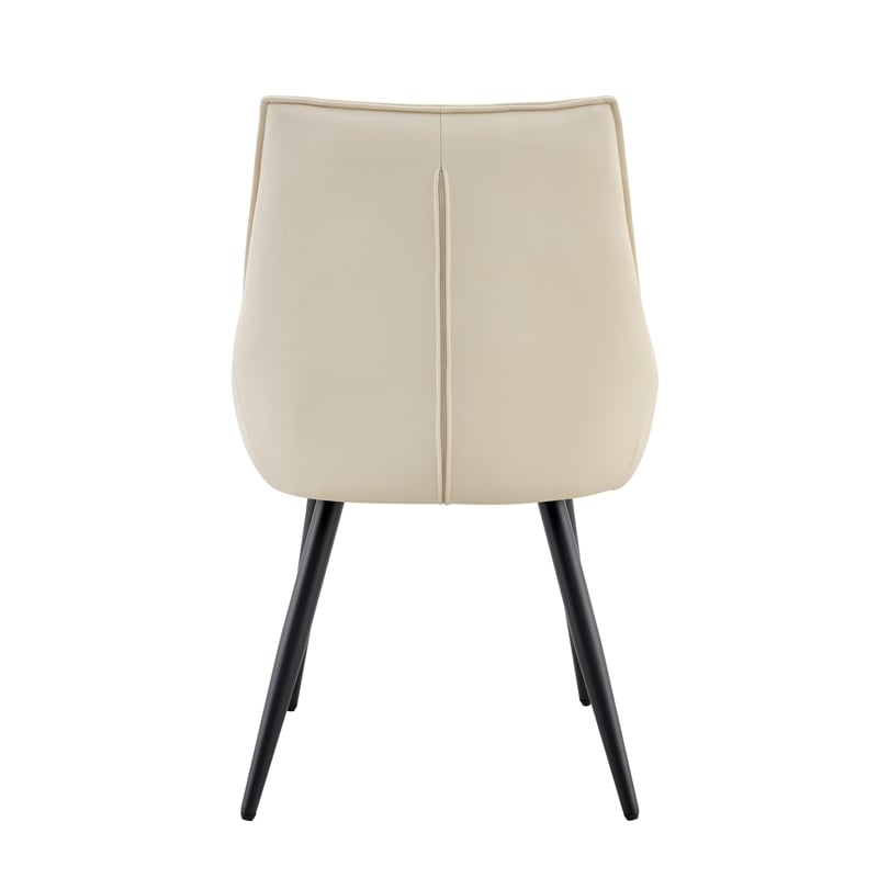 Ashley Dining Chairs with Armrests- Set of 2-White Faux Leather