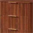 Macky Fluted Wave Nightstand with 3 Drawers- Set of 2- Walnut Brown