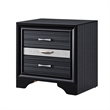 Queen Bedroom Set- Black Gray- 5pc w 2 Nightstands- Dresser- Mirror