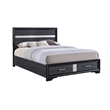 Queen Bedroom Set- Black Gray- 5pc w 2 Nightstands- Dresser- Mirror