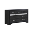 Queen Bedroom Set- Black Gray- 5pc w 2 Nightstands- Dresser- Mirror