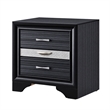 Queen Bedroom Set- Black Gray- 4pc w 2 Nightstands- Dresser