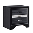 Queen Bedroom Set- Black Gray- 4pc w 2 Nightstands- Dresser