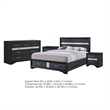 Queen Bedroom Set- Black Gray- 4pc w 2 Nightstands- Dresser
