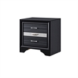 Queen Bedroom Set- Storage Panel Design- Black Gray- 3pc w 2 Nightstands
