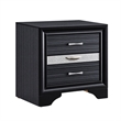 Queen Bedroom Set- Storage Panel Design- Black Gray- 3pc w 2 Nightstands