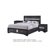 Queen Bedroom Set- Storage Panel Design- Black Gray- 3pc w 2 Nightstands