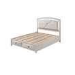 Queen Bedroom Set- Storage- Antique White Zinc- 3pc w 2 Nightstands