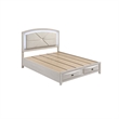 Queen Bedroom Set- Storage- Antique White Zinc- 3pc w 2 Nightstands