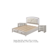 Queen Bedroom Set- Storage- Antique White Zinc- 3pc w 2 Nightstands