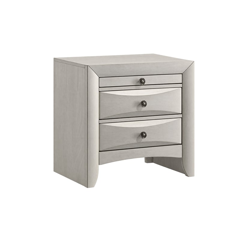 Queen Bedroom Set- Storage- Antique White Zinc- 2pc w Nightstand