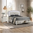 Queen Bedroom Set- Storage- Antique White Zinc- 2pc w Nightstand