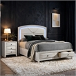 Queen Bedroom Set- Storage- Antique White Zinc- 2pc w Nightstand