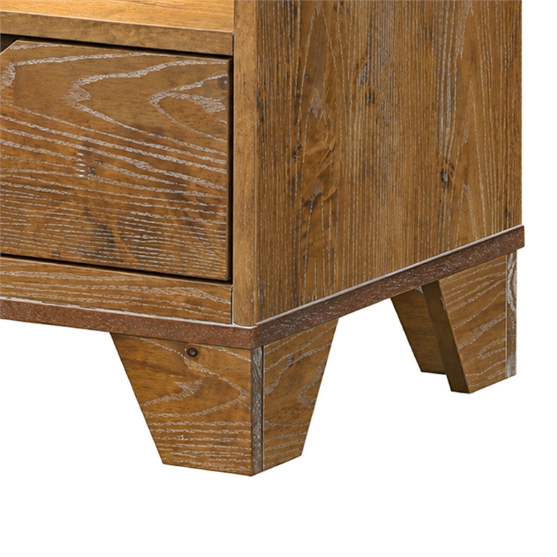 Queen Bedroom Set- Light Aspen Brown Gray- 3pc w 2 Nightstands