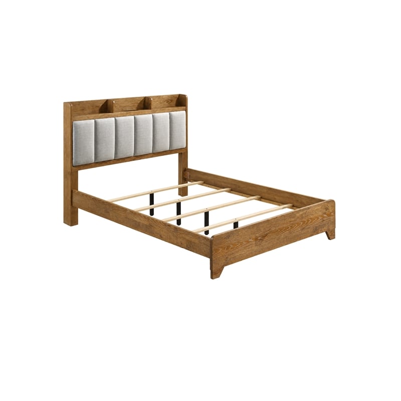 Queen Bedroom Set- Light Aspen Brown Gray- 2pc w Nightstand