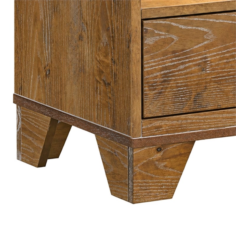 Queen Bedroom Set- Light Aspen Brown Gray- 2pc w Nightstand