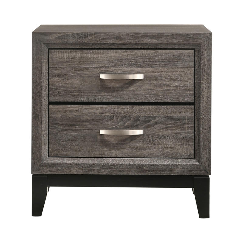 full bedroom set- gray and black- 3 piece set with 2 nightstands