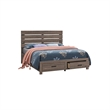 Queen Bedroom Set- Storage Design- Brown- 2 Piece Set with Nightstand