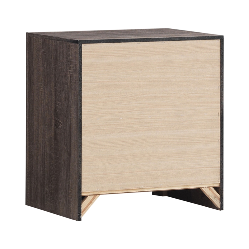 Queen Bedroom Set- Storage Design- Brown- 2 Piece Set with Nightstand