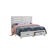 Queen Bedroom Set- Storage Design- White- 2 Piece Set with Nightstand