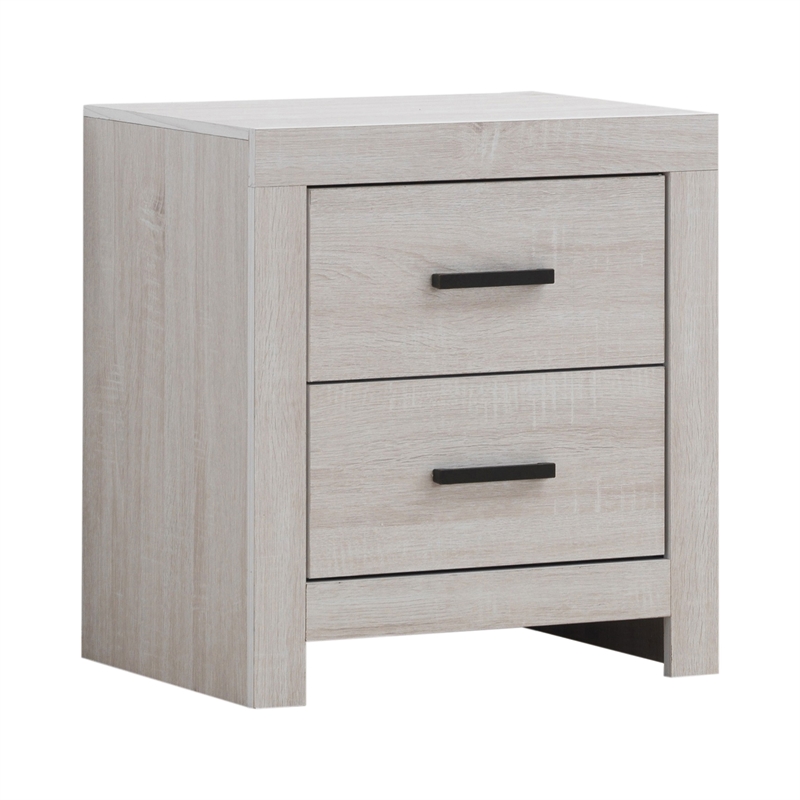 Queen Bedroom Set- Storage Design- White- 2 Piece Set with Nightstand