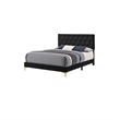 Queen Bedroom Set- Black and Gold- 2 Piece Set with Nightstand