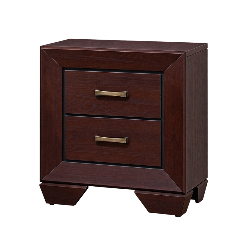 King Bedroom Set- Storage Design- Brown- 3 Piece Set with 2 Nightstands