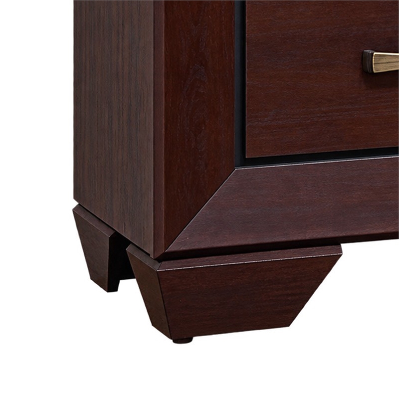 King Bedroom Set- Storage Design- Brown- 3 Piece Set with 2 Nightstands