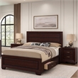 King Bedroom Set- Storage Design- Brown- 3 Piece Set with 2 Nightstands