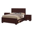 King Bedroom Set- Storage Design- Brown- 3 Piece Set with 2 Nightstands