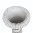 Kiti Urn Planter on Pedestal- Carved Antique White Concrete- 28 Inch
