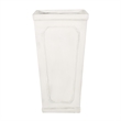 Rahu Tall Tapered Planter- Framed Panel-  Antique White Concrete 31 Inch