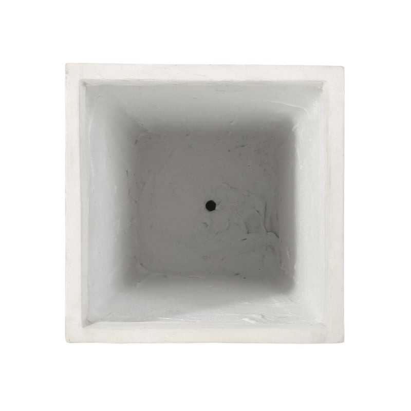 Rahu Tall Tapered Planter- Framed Panel-  Antique White Concrete 31 Inch