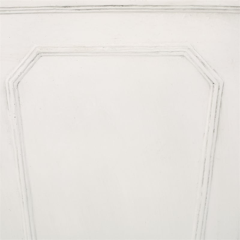 Rahu Tall Tapered Planter- Framed Panel-  Antique White Concrete 31 Inch