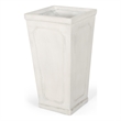 Rahu Tall Tapered Planter- Framed Panel-  Antique White Concrete 31 Inch