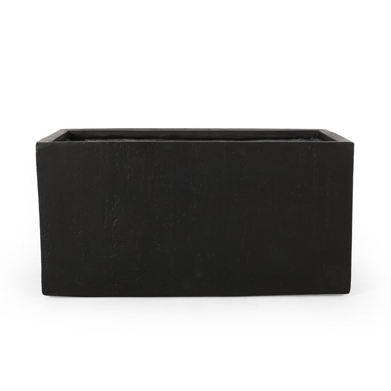 rectangular planter- handcrafted- stone finish black concrete 35 inch