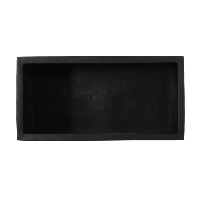 rectangular planter- handcrafted- stone finish black concrete 35 inch