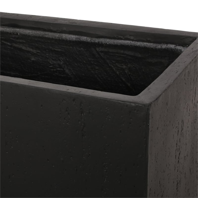 rectangular planter- handcrafted- stone finish black concrete 35 inch