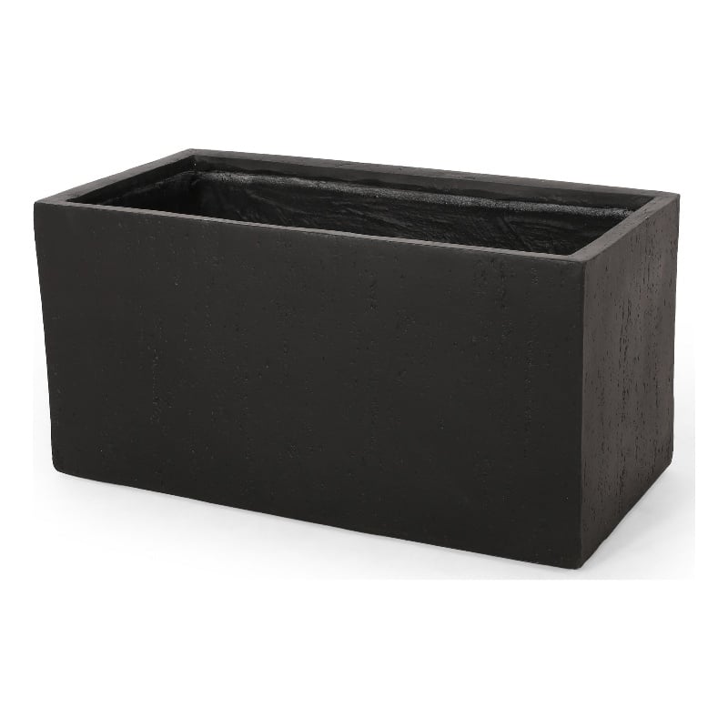 Rectangular Planter- Handcrafted- Stone Finish Black Concrete 35 Inch