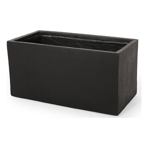 Rectangular Planter- Handcrafted- Stone Finish Black Concrete 35 Inch